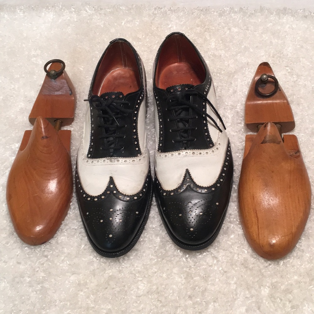 Alan McAfee Black & White Leather Saddle Shoes
